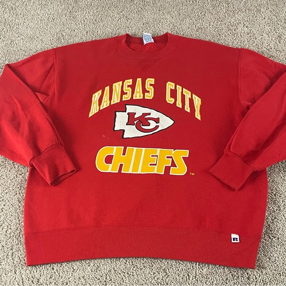 Vintage Kansas City Chiefs Sweatshirt Mens XL Crewneck Red 90s USA Made E117 - Picture 1 of 9